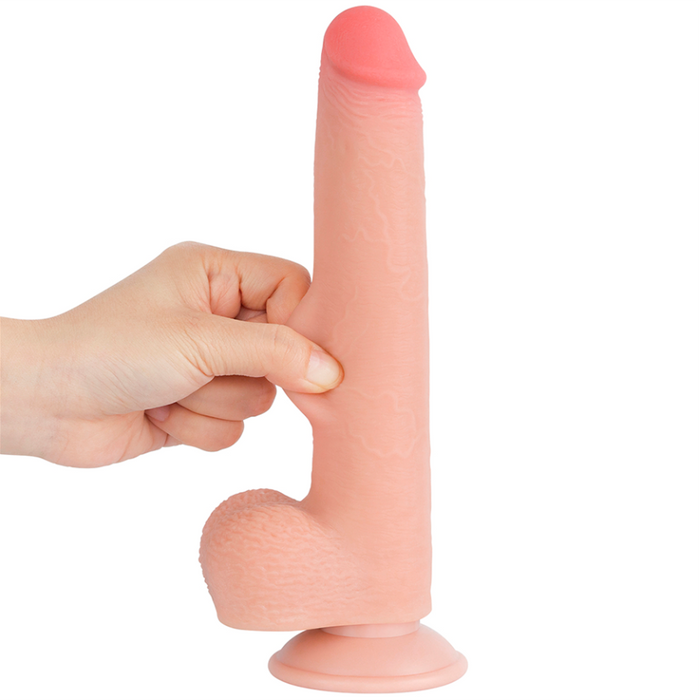 Dildo Sliding Skin Dual Layer Dong 9.0''