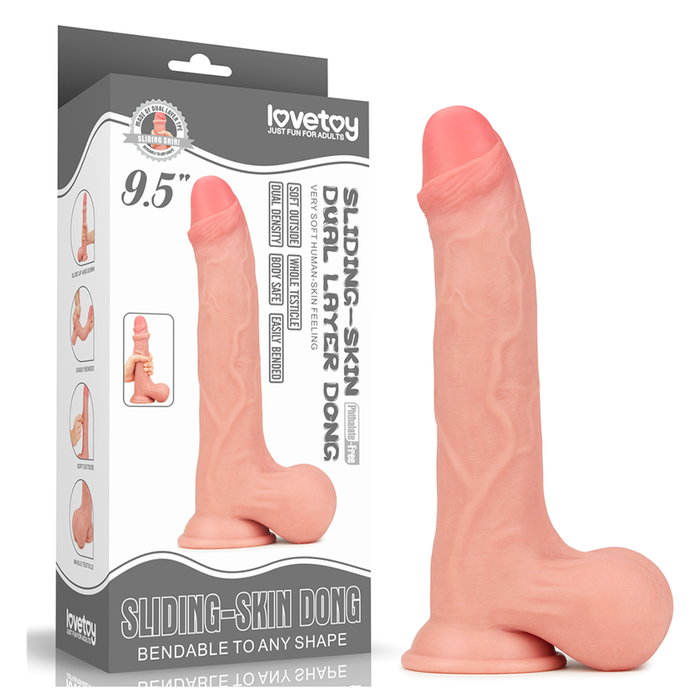 Dildo Sliding Skin Dual Layer Dong-Whole