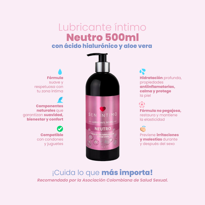 Lubricante Neutro con Ácido Hialurónico y Aloé x 500 ml by Sen Ìntimo