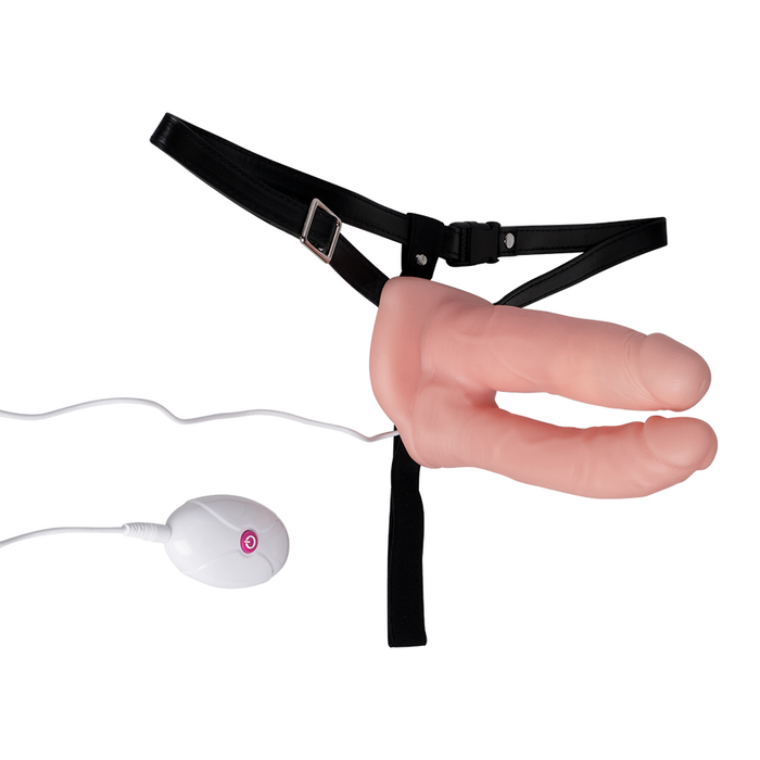 Arnés con Vibaración Unisex Hollow Double Penetrator a Control Remoto