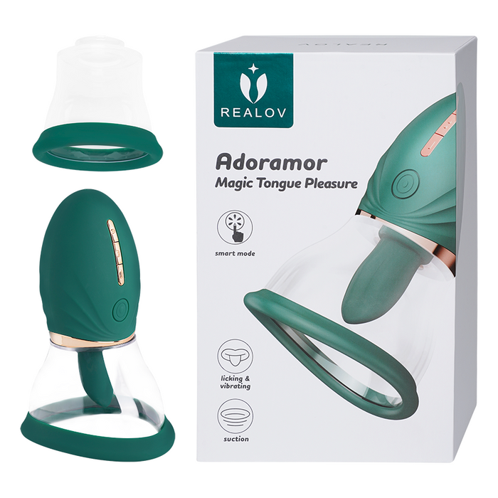 Estimulador y Succionador Clitorial Realov Adoramor Green