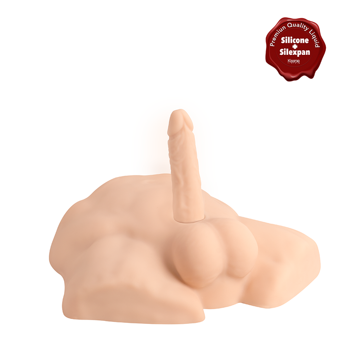 Premium Silicone Realistic Medio Torso de Dildo Intercambiable Caramel