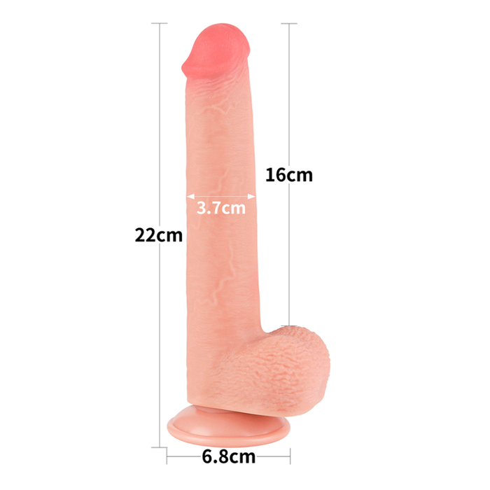 Dildo Sliding Skin Dual Layer Dong 9.0''