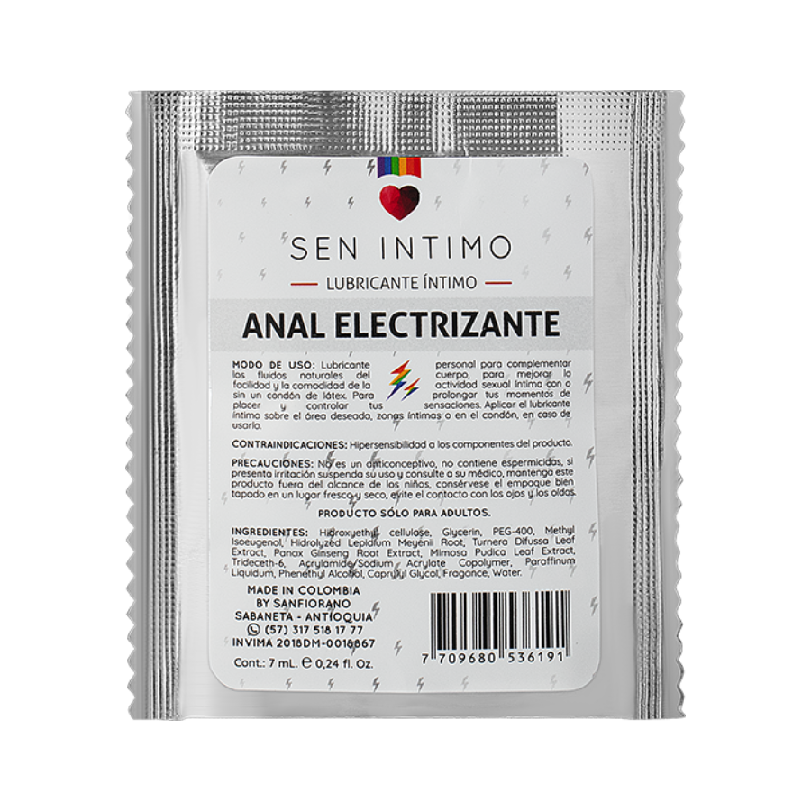 Lubricante Íntimo Anal Electrizante Sachet x 7 ml by Sen Íntimo -  TiendaCereza.com