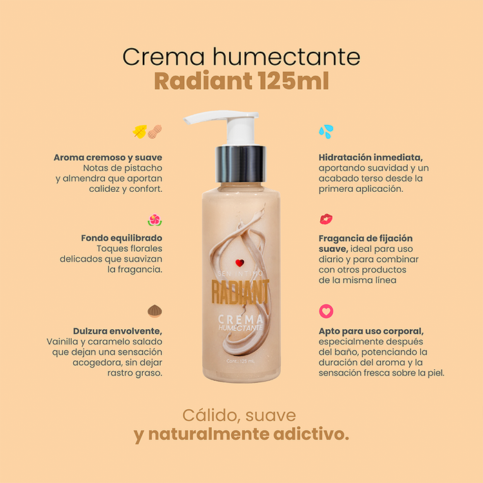 Crema Humectante con Phermonas Radiant X 125 mL Sen Intimo