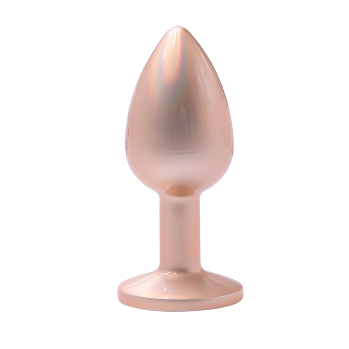 Jewelry Skin Anal Plug Gold Metal/Rose Talla S
