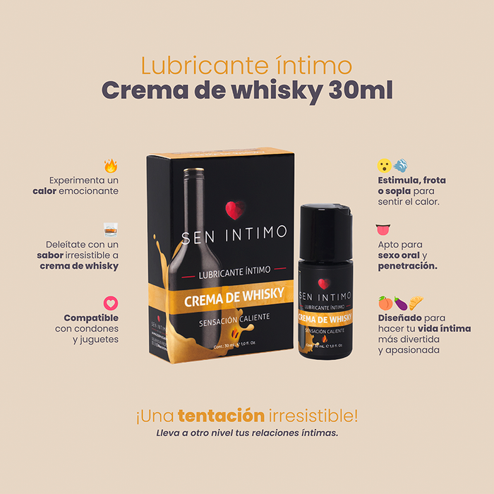 Lubricante Íntimo Crema de Whisky Sensación Caliente x 30 ml Sen Íntimo